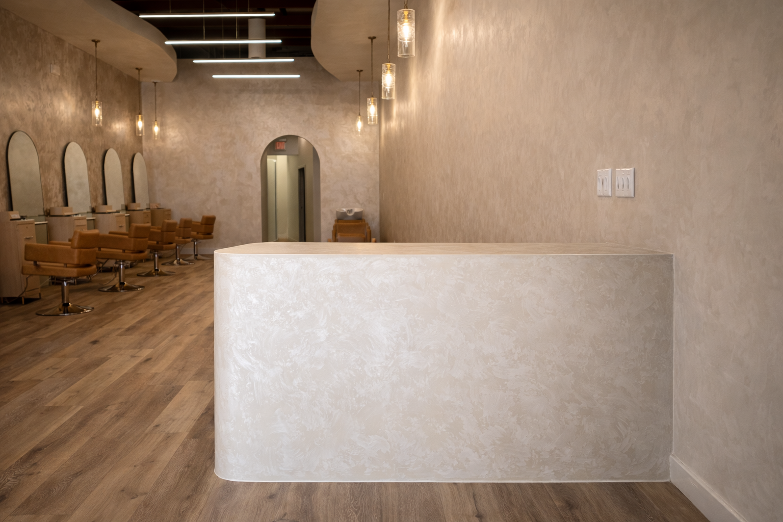 Decorative plaster salon interior in Charlotte